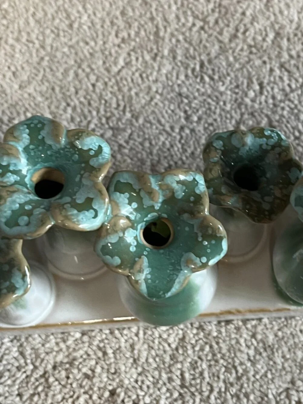 Tag Flourish Bud Vase Green Reactive Glaze